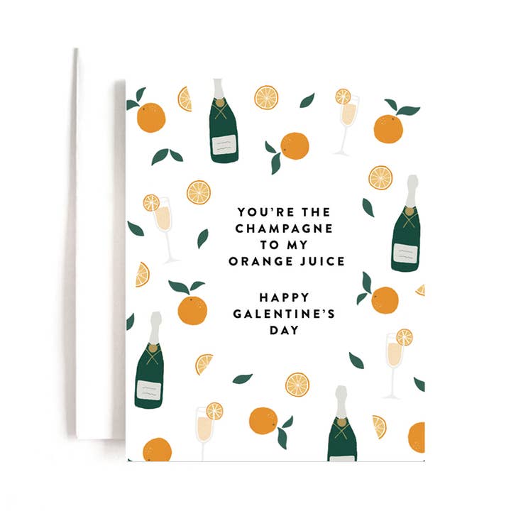 Joy Paper Co. – wholesale Valentine's Day card – Champagne to my OJ Galentine's Card0