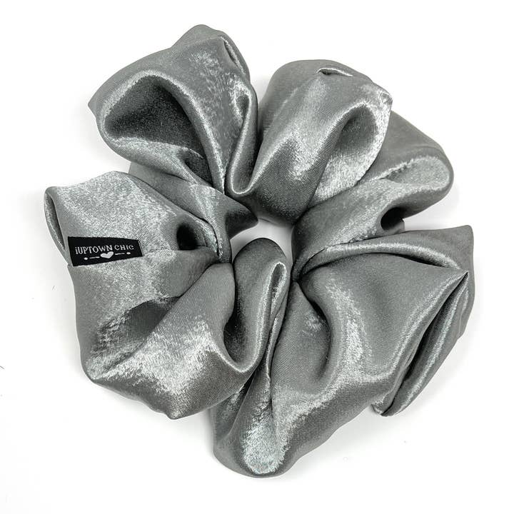 XL Satin Scrunchie - Grey for wholesale by iUptown Chic