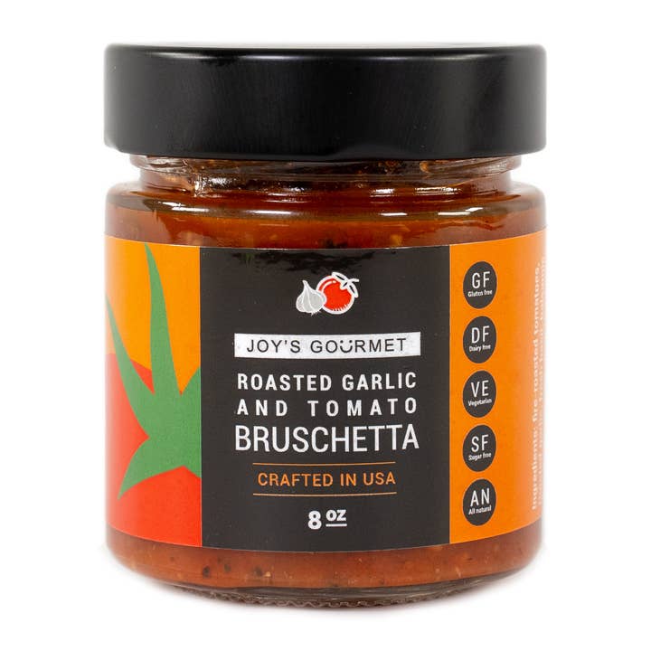 Joy's Gourmet - Wholesale Sauce - Roasted Garlic & Tomato Bruschetta 8 Oz