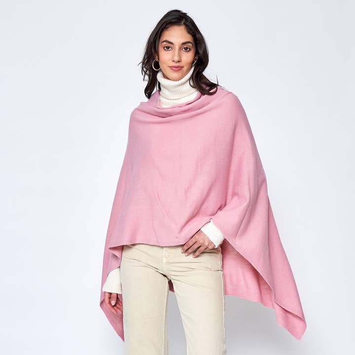 Fashion City - Wholesale Poncho - Women's - Light Tone Solid Diamond Shape Scarf Poncho