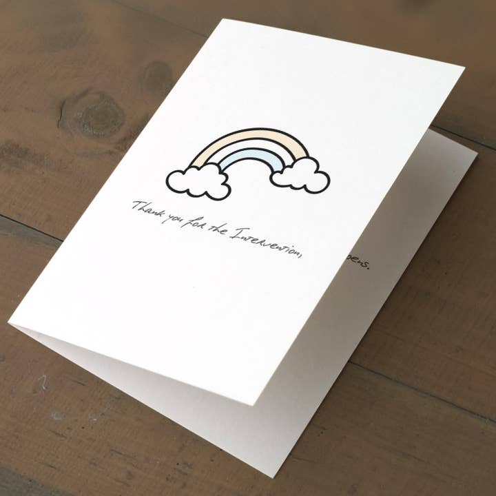Thank You For The Intervention - Greeting Card for wholesale by Sobering Thoughts, LLC