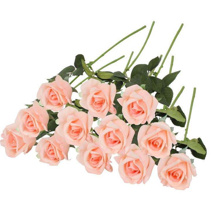 Roses Real-Touch Artificial Flowers 22” Long Stems, 12pcs for wholesale by Grand Verde