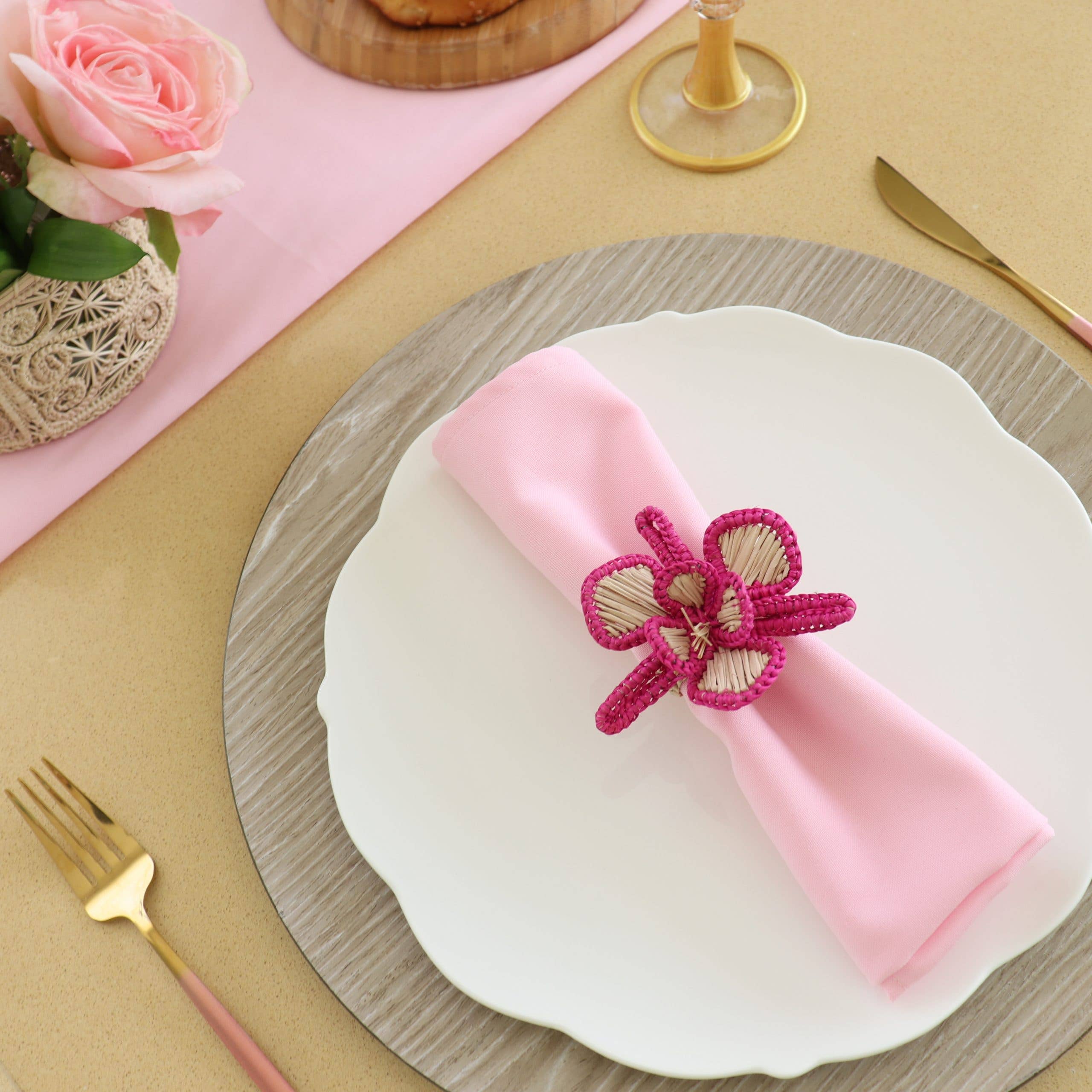 Klatso – Großhandel Serviettenringe – Serviettenring mit Orchideenfarbenem Rand5