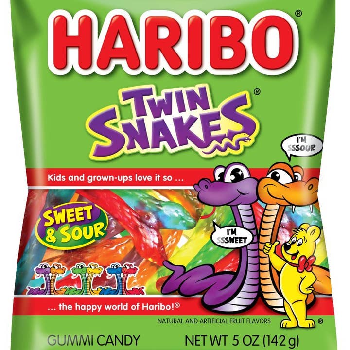 Shop The King - Wholesale Gummy - Haribo of America Twin Snakes Gummi Candy,Assorted Sweet & Sour Flavors 5 Ounce