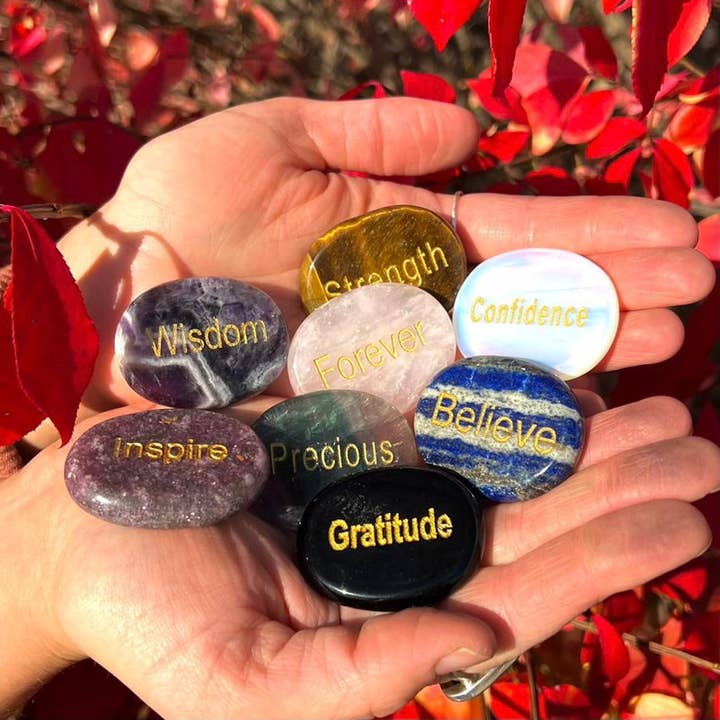 Quasar Gems USA - Wholesale Spiritual Stone/Crystal - Semi Precious Gemstone Engraved Word Stones 50Pcs1