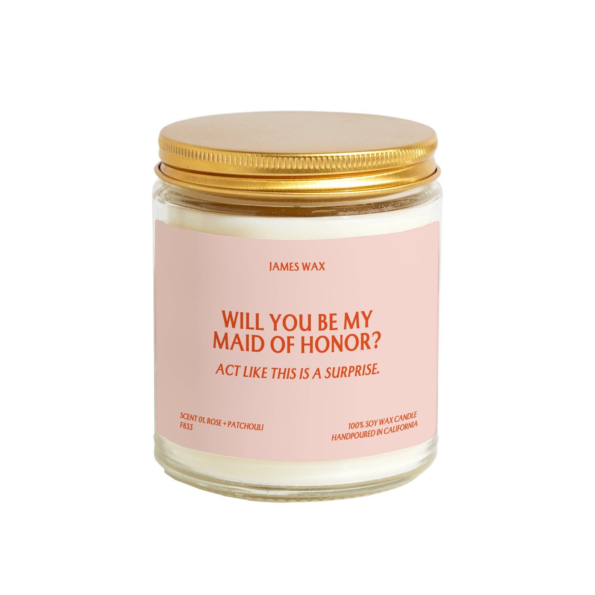 James Wax – wholesale Jar/filled candle – Maid Of Honor Gift Will You Be My Maid Of Honor Candle F8331