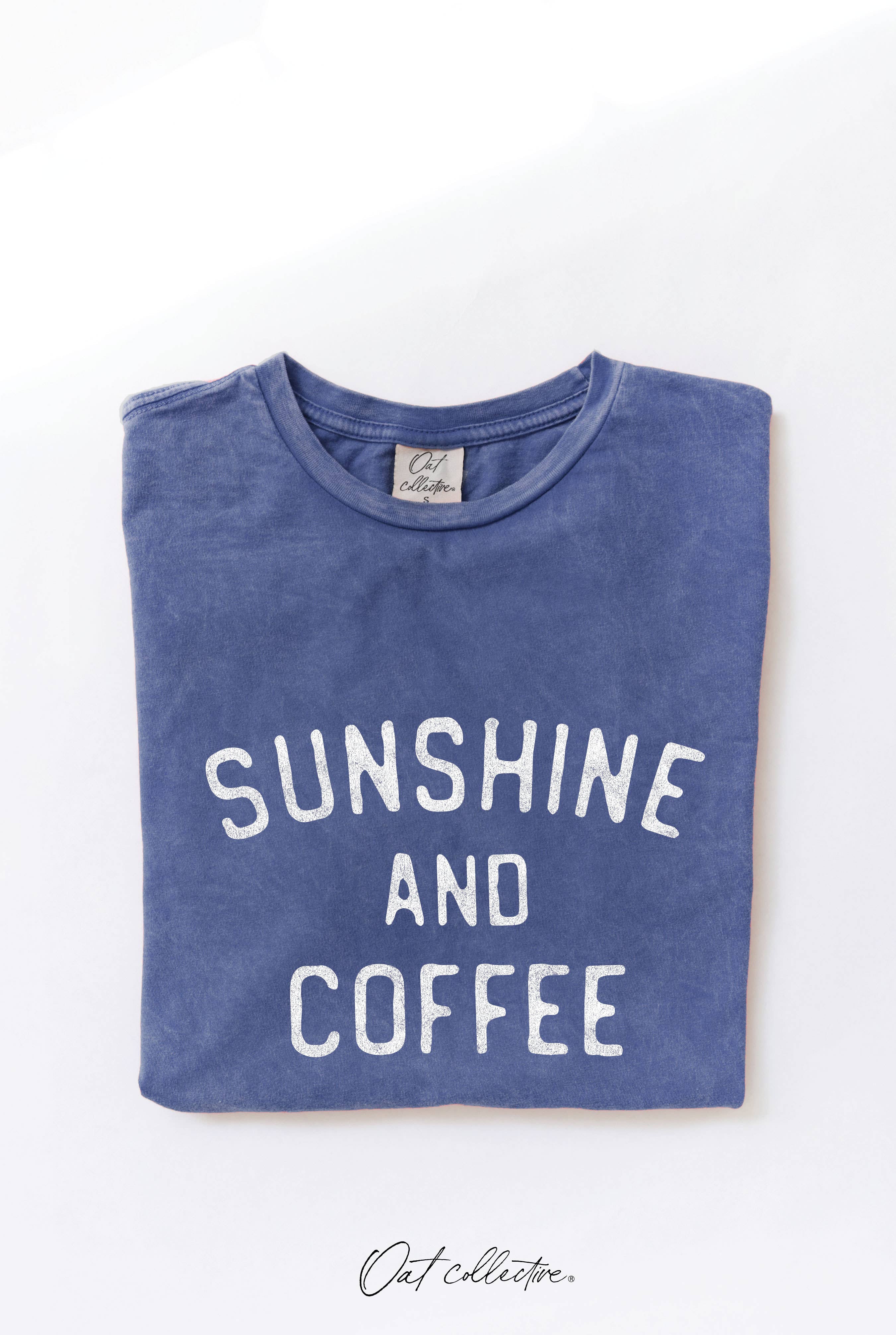 OAT COLLECTIVE - Wholesale Screen Printed T-Shirt - Women's - SUNSHINE AND COFFEE Mineral Graphic Top 7