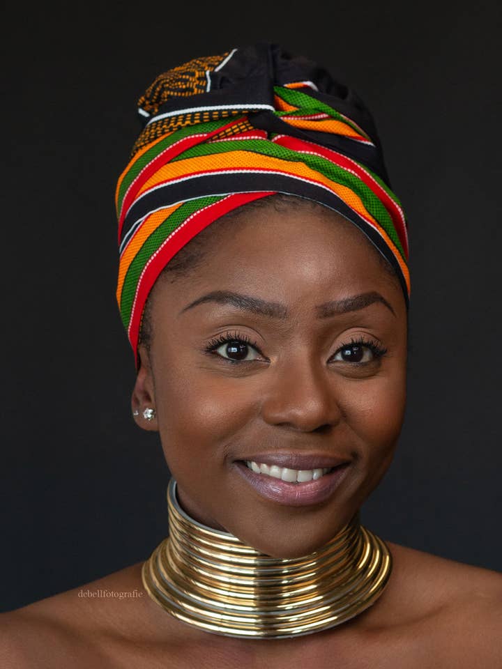 Easy headwrap - Satin lined hair bonnet - Pan Africa / black for wholesale by AfricanFabs