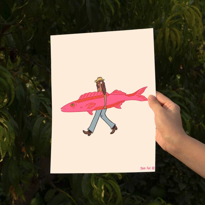 Surf Cowboy - Wholesale Art Print - Fish Surfboard1