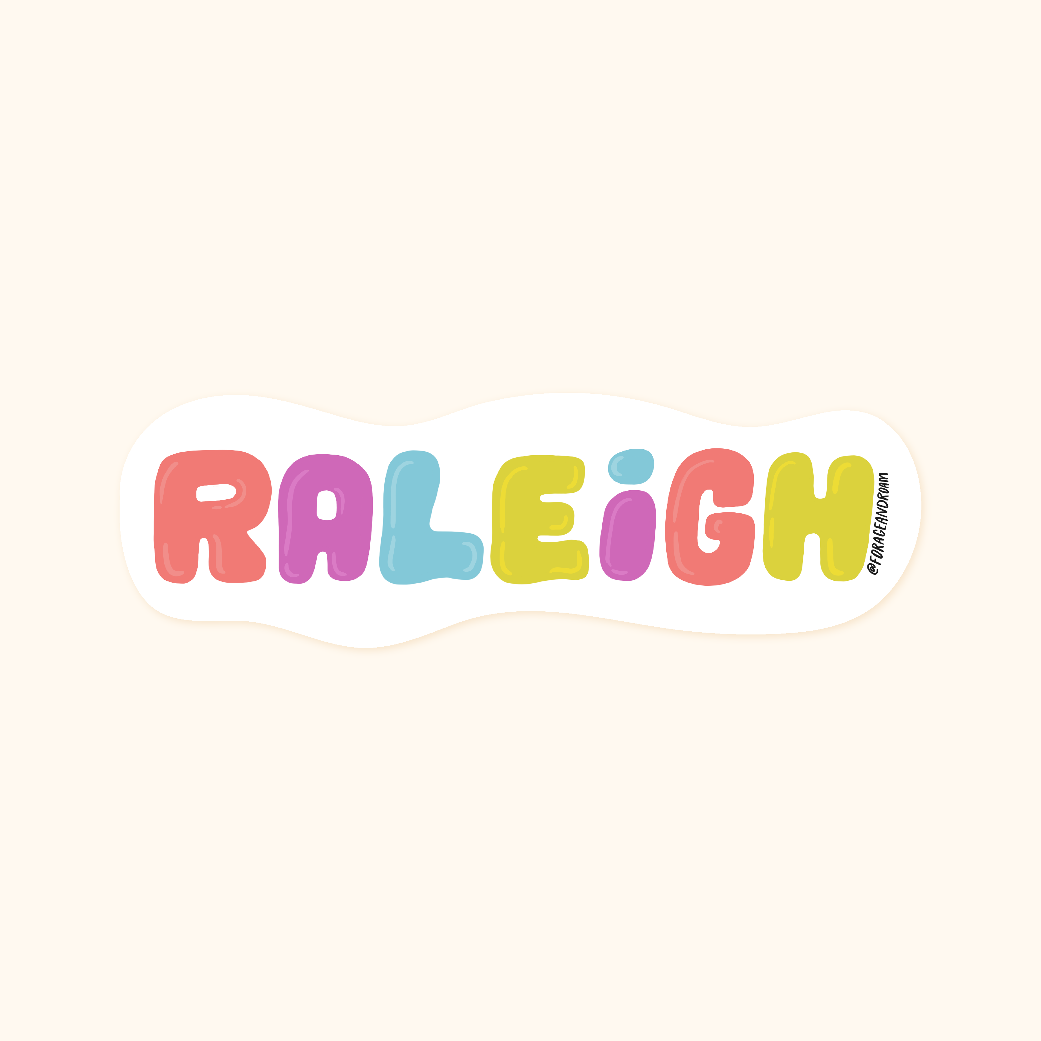 Forage and Roam Design Co., LLC - Wholesale Sticker - Raleigh Groovy Sticker1