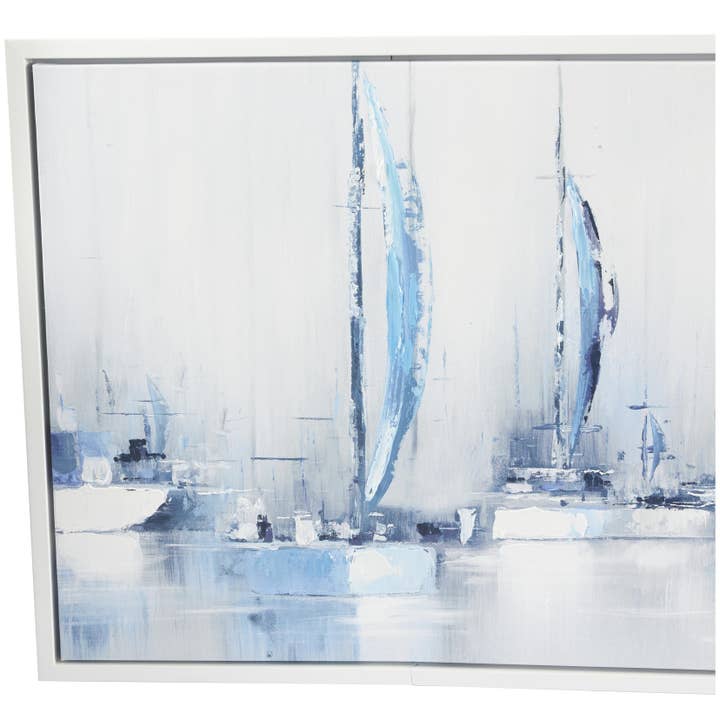 UMA Home Decor - Wholesale Canvas Art - Coastal Blue Canvas Framed Wall Art