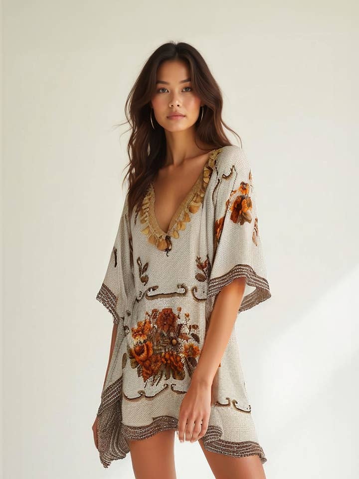 Terracotta Kaftan Dress for wholesale by Temple Bay