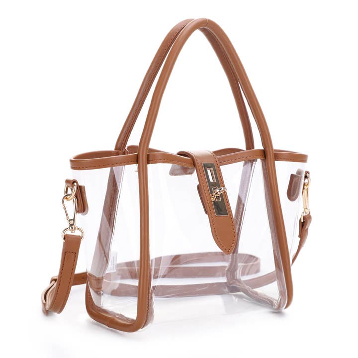 CL20572 Clear Crossbody Shoulder Tote for wholesale by Isabelle Handbags