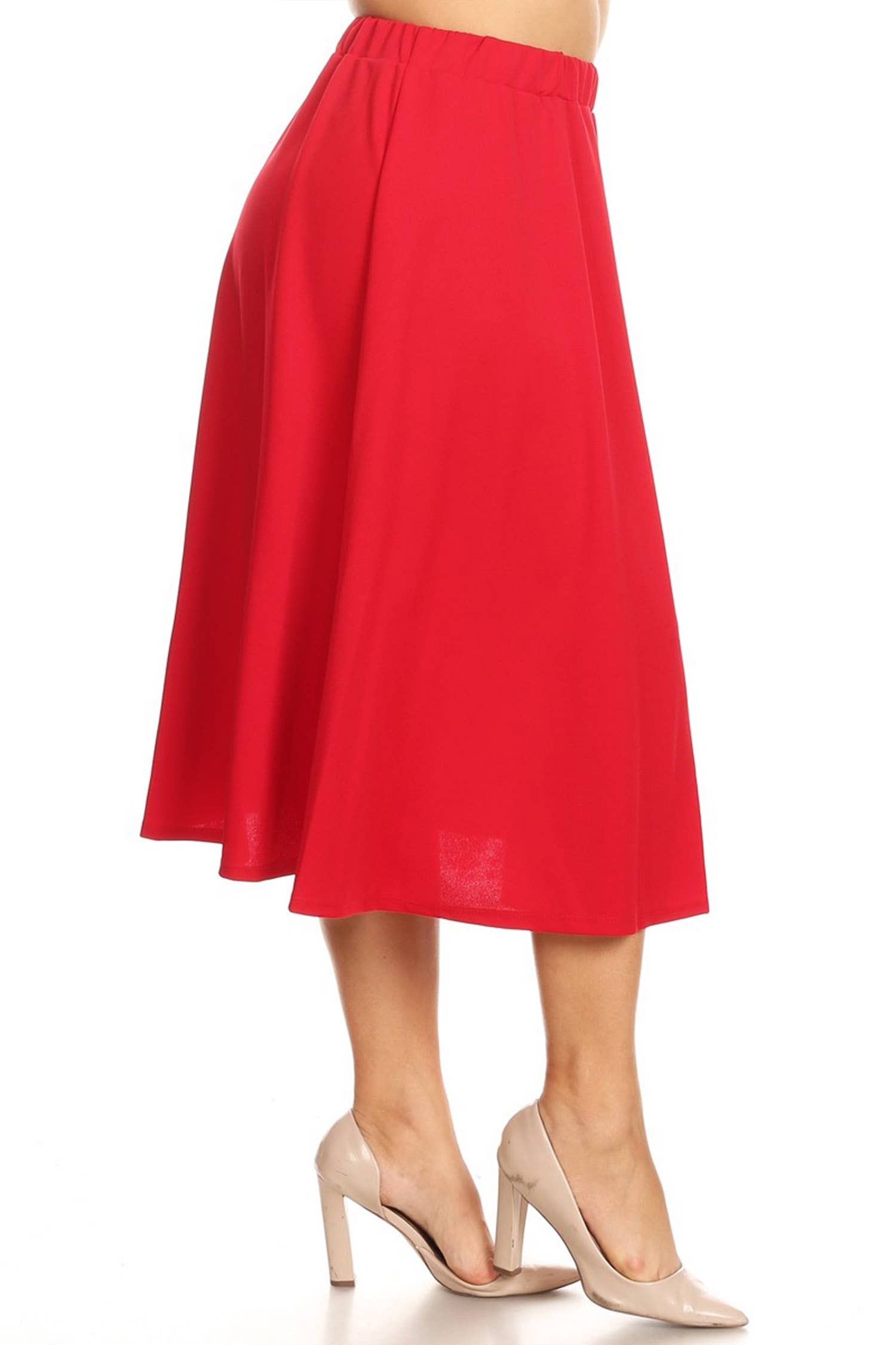 MOA COLLECTION - Vente Jupe – femme - Jupe mi-longue taille trapèze taille haute pour femmes33