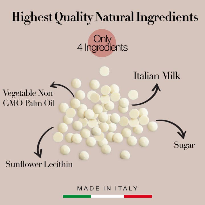 Swisense - Wholesale Baking Chocolate - Premium Italian White DELUXE Melting Chocolate Melts 2 LBS3