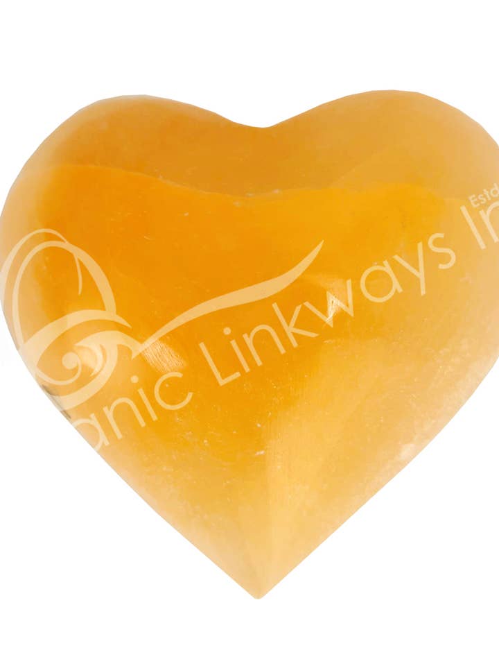 (PC)HEART - SELENITE, ORANGE 3" for wholesale by Oceanic Linkways Inc