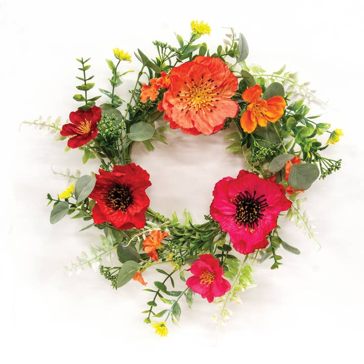 Anneau de bougie Coquelicot au coucher du soleil et fleurs - 16,5 cm pour la vente par Saybrook Lane