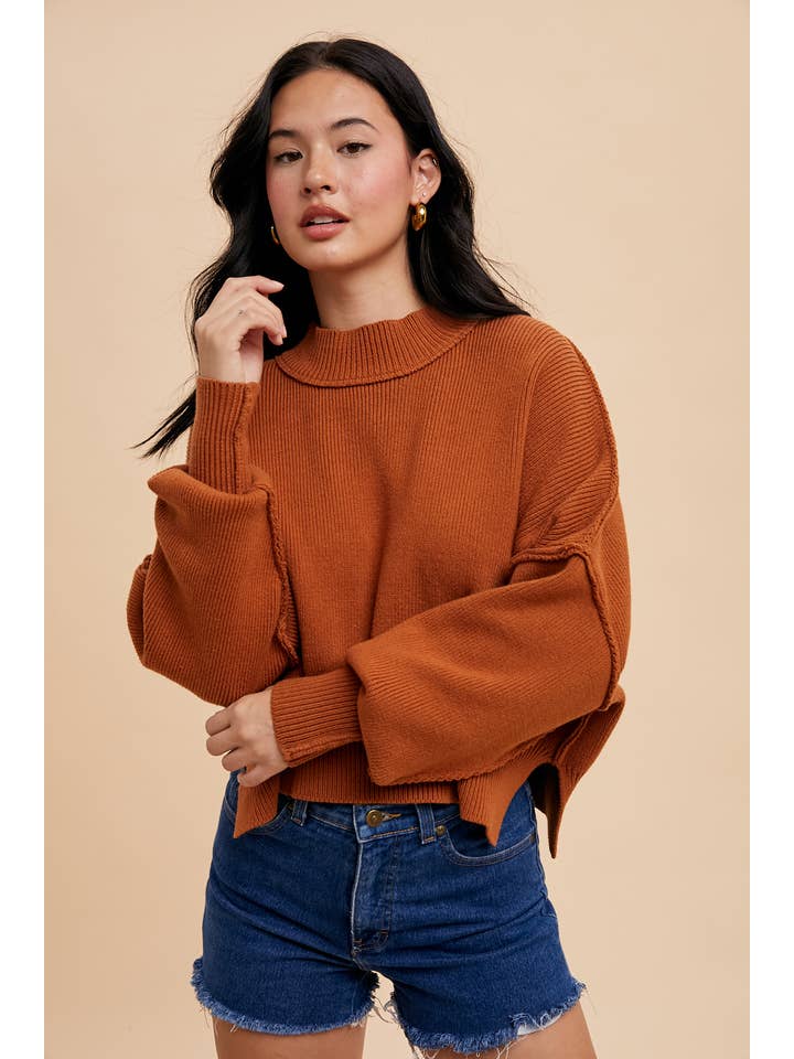 In Loom - Wholesale Knit Sweater - Women's - KNITTED MOCKNECK PULLOVER SWEATER