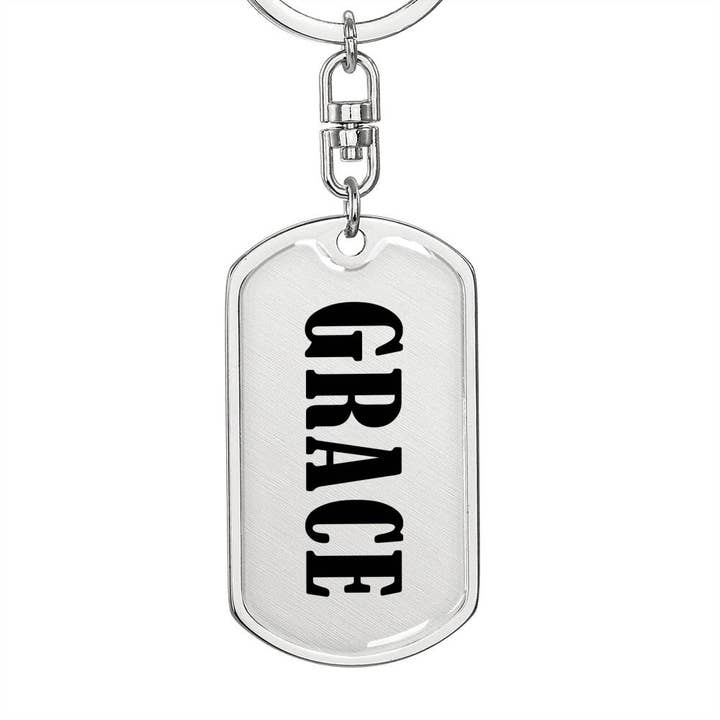 Grace v01 - Luxury Dog Tag Keychain for wholesale by Unique Gifts Store