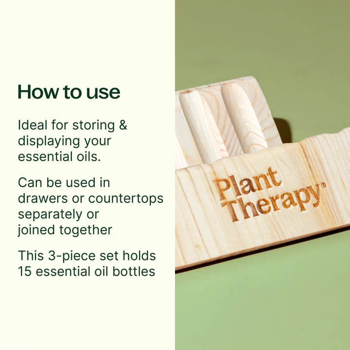Plant Therapy - Wholesale Essential Oil Holder - Essential Oil Wooden Storage Display - Set of 35