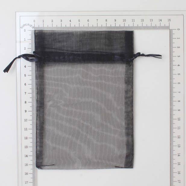 Inca UK – Saco de presente por atacado – Saco expositor Organza preto 15x11cm3