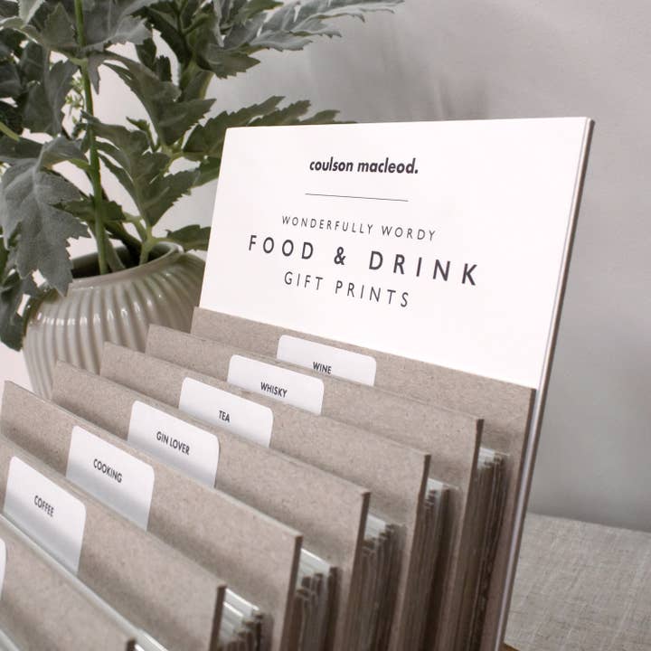 Coulson Macleod (U.S. Duties Paid) - Wholesale Art Print - Food + Drink 'Vintage Words' Prints with Wooden Display Box2