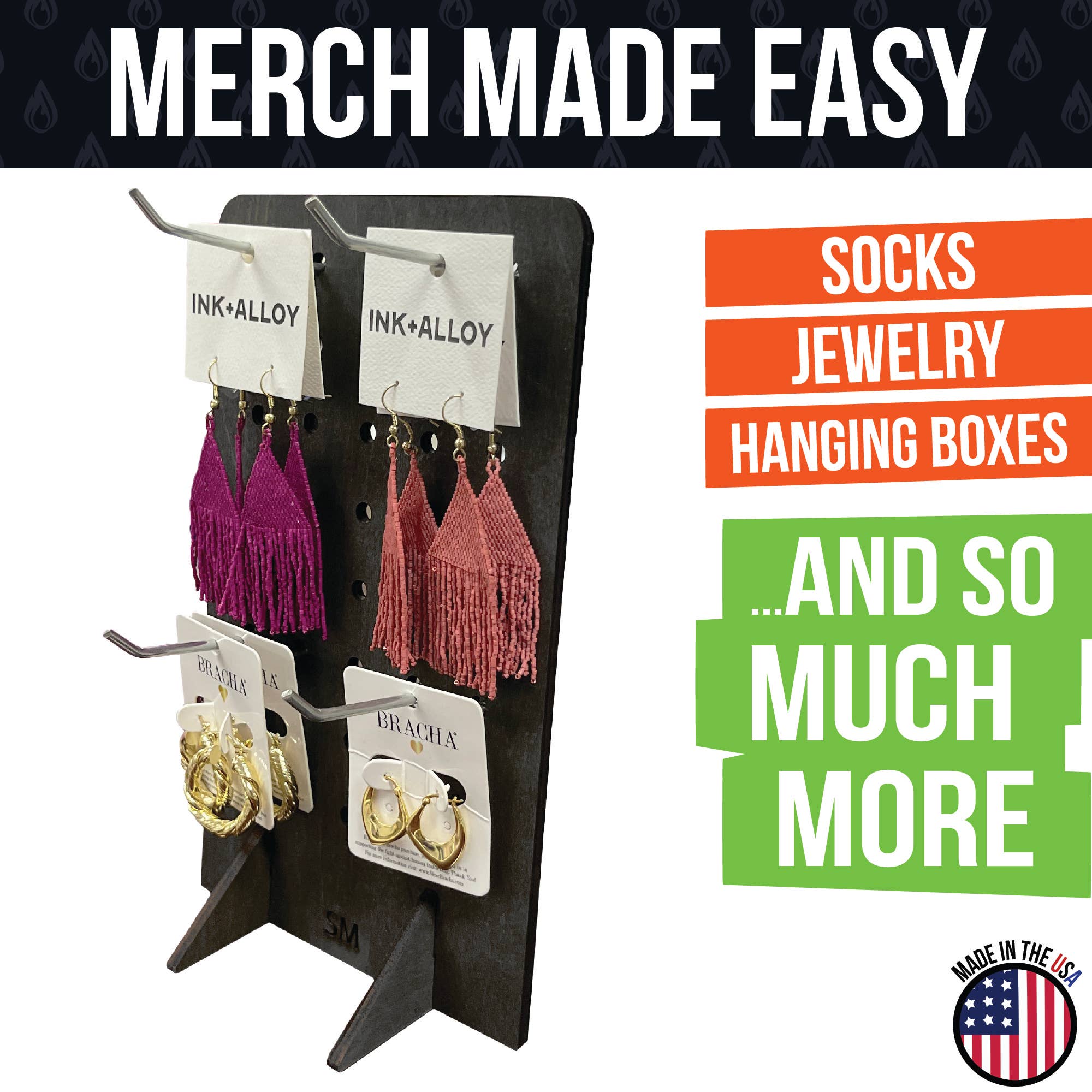 Torched Displays – wholesale Retailer display stand/case – Pegboard Display - Various Sizes and Colors11