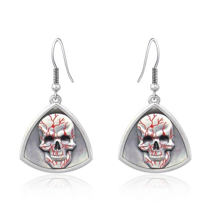 EP 50 Skull , Day of the Dead Earrings for wholesale by COPPER ARTS INC.