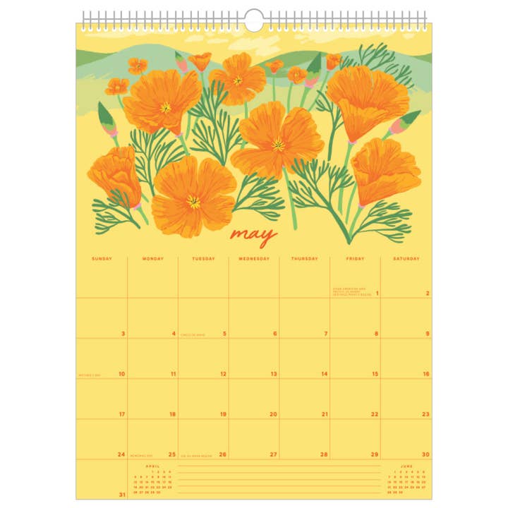 Smudge Ink - Wholesale Calendar - 2026 Wildflower Wall Calendar