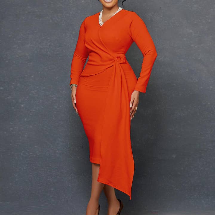 HIDDENBRAND - Wholesale Dress - Women's - long sleeve pencil dress formal dress18