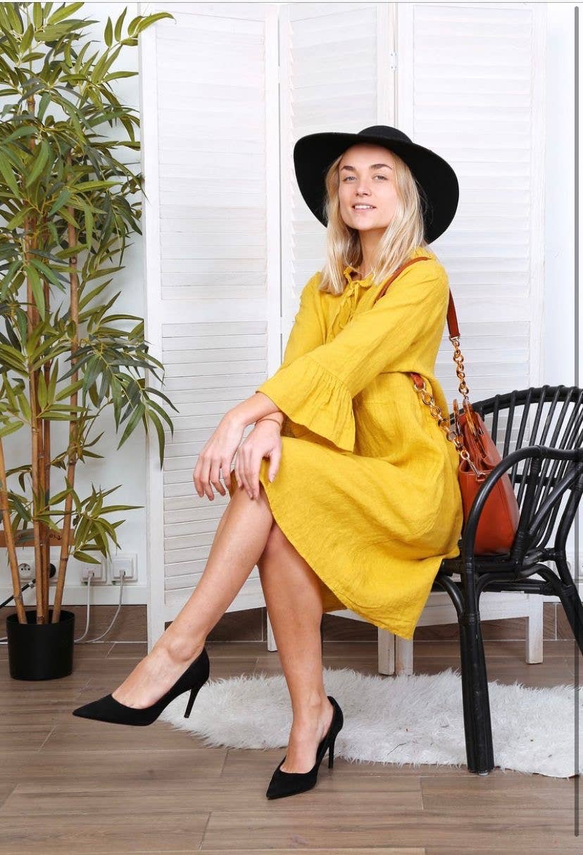 LÉA & LUC - Wholesale Dress - Women's - Short dress in 100% linen REF.13441