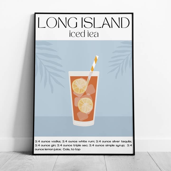 Klassieke Long Island Iced Tea Zomerdranken - Opgerolde Poster Wandkunst Print voor wholesale door House Prints