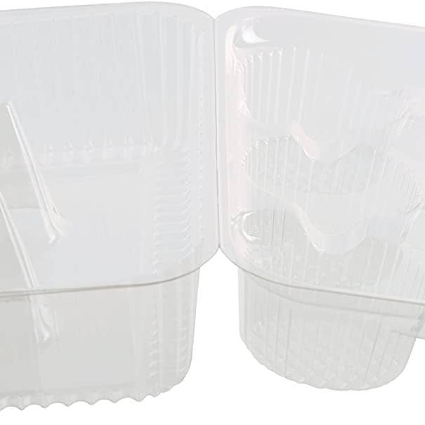 EcoQuality - Wholesale Cupcake/muffin liner - Clear Plastic 6 Compartment Muffin Containers - Disposable2