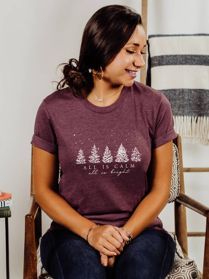 Scripted Pearl - Wholesale T-Shirt (Graphic) - Women's - Christian Tshirts, Christmas T Shirts, Silent Night9