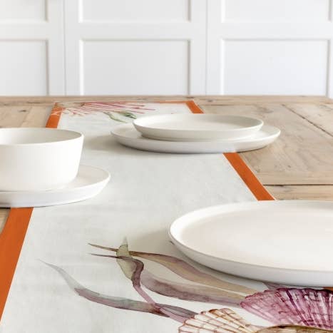 Piece of Trend - Venta al por mayor Caminos de mesa - Camino de mesa - Piece of Trend - Camino de mesa Maxx franja naranja