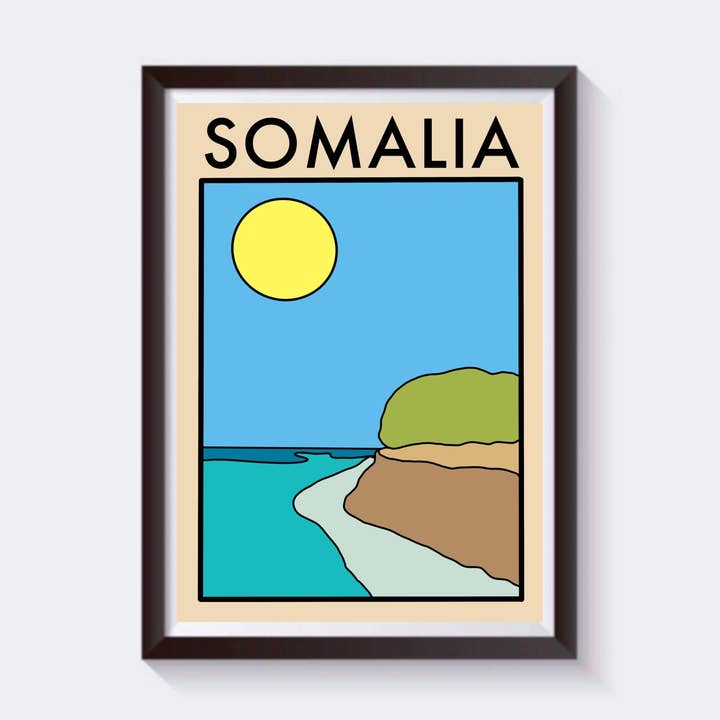 Minimalist Somalia Travel Print - Available in 6 sizes for wholesale by 2 Sisters