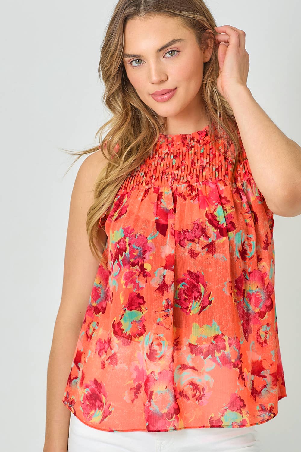 Mystree - Wholesale Blouse - Women's - 61024 Sleeveless Ruffled Floral Print Top8