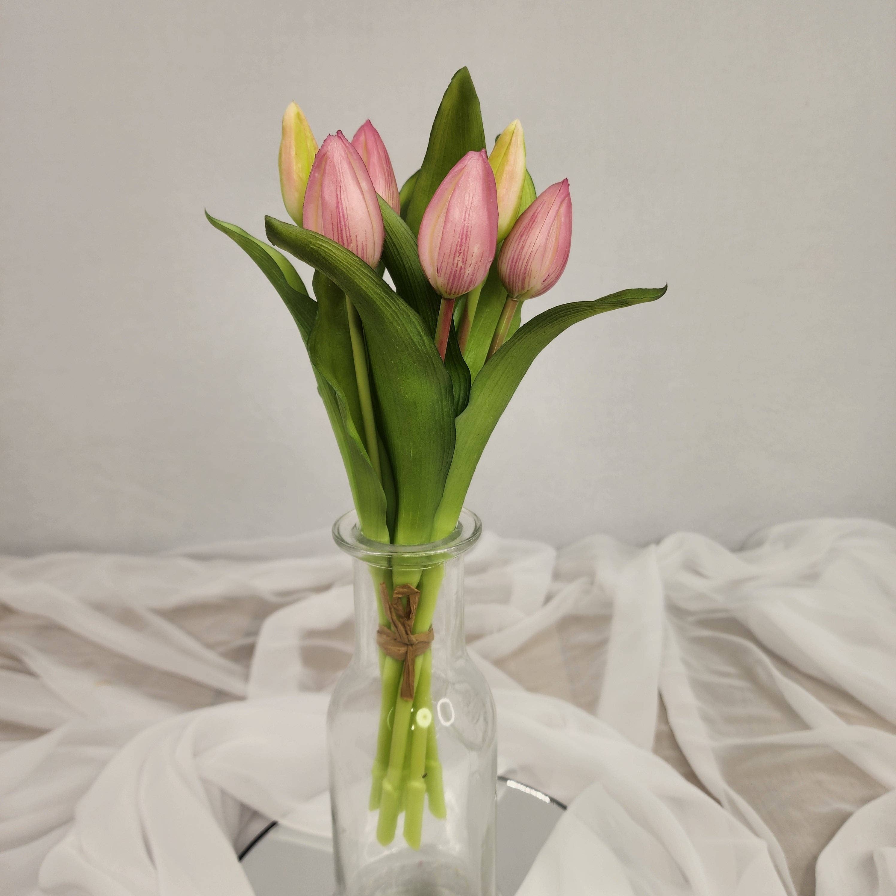 Realistic Artificial Flowers - Wholesale Artificial flowers - Pink Real Touch Tulip Bunch - Realistic Artificial Flowers9