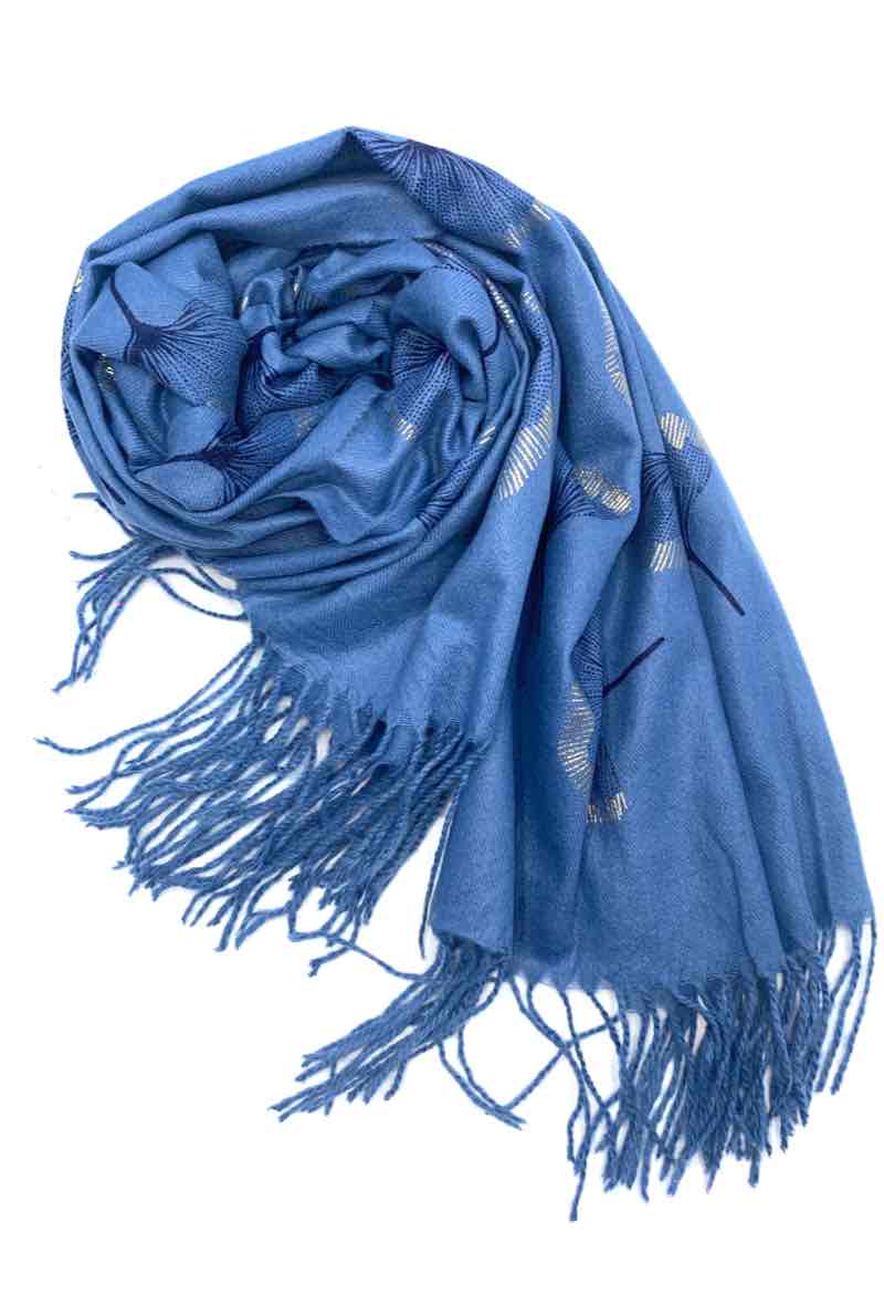 LINETA - Wholesale Scarf - Women's - Gingko Leaf Pattern Soft Scarf14