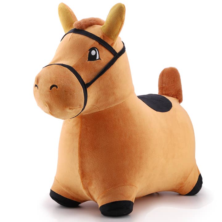 Brown Horse Bouncy Pals - Kids Plush Animal Hopper Ride-On for wholesale by iPlay iLearn