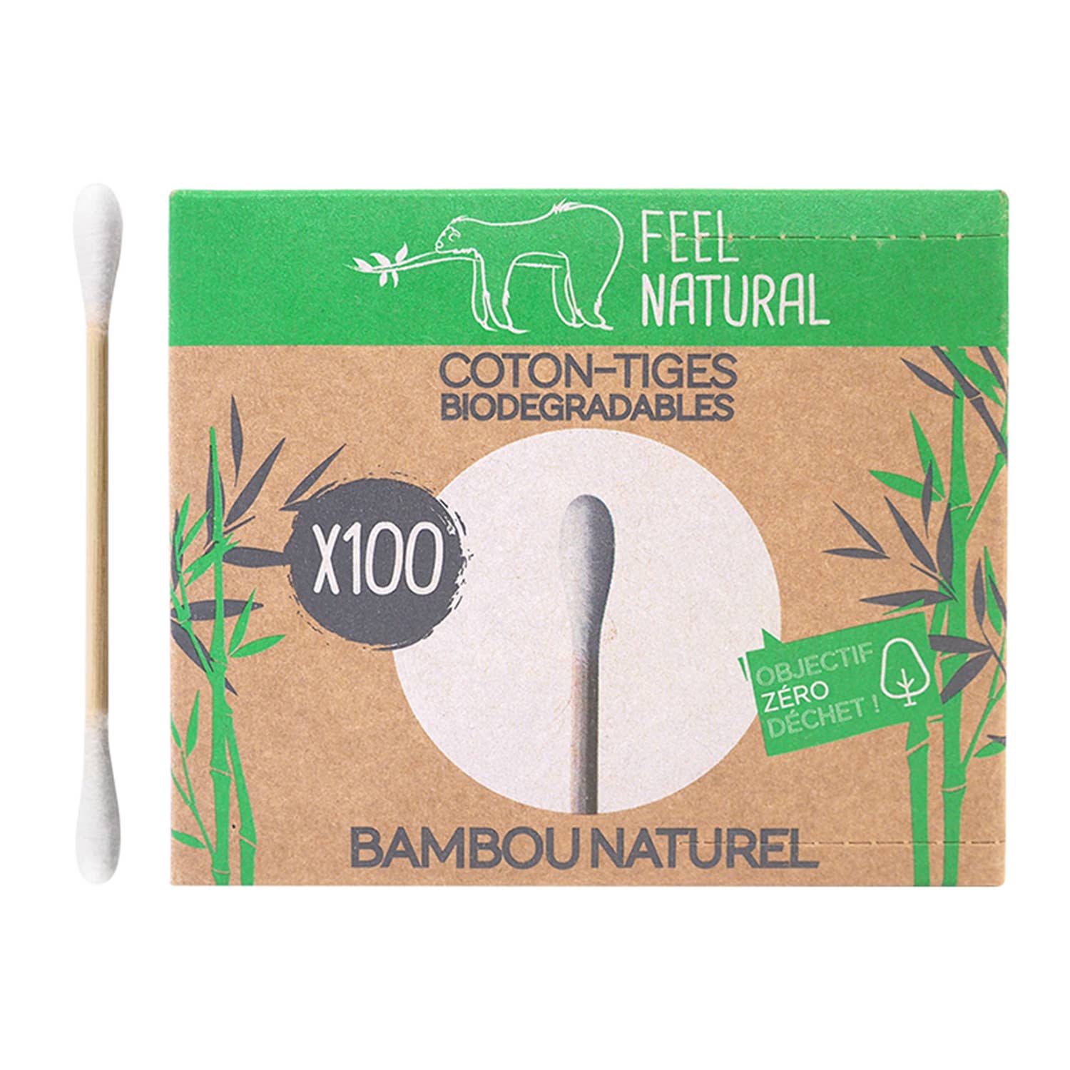 FRENCH TENDANCE - Wholesale Cotton Swab/Q-Tip - Box of 100 natural bamboo cotton buds0
