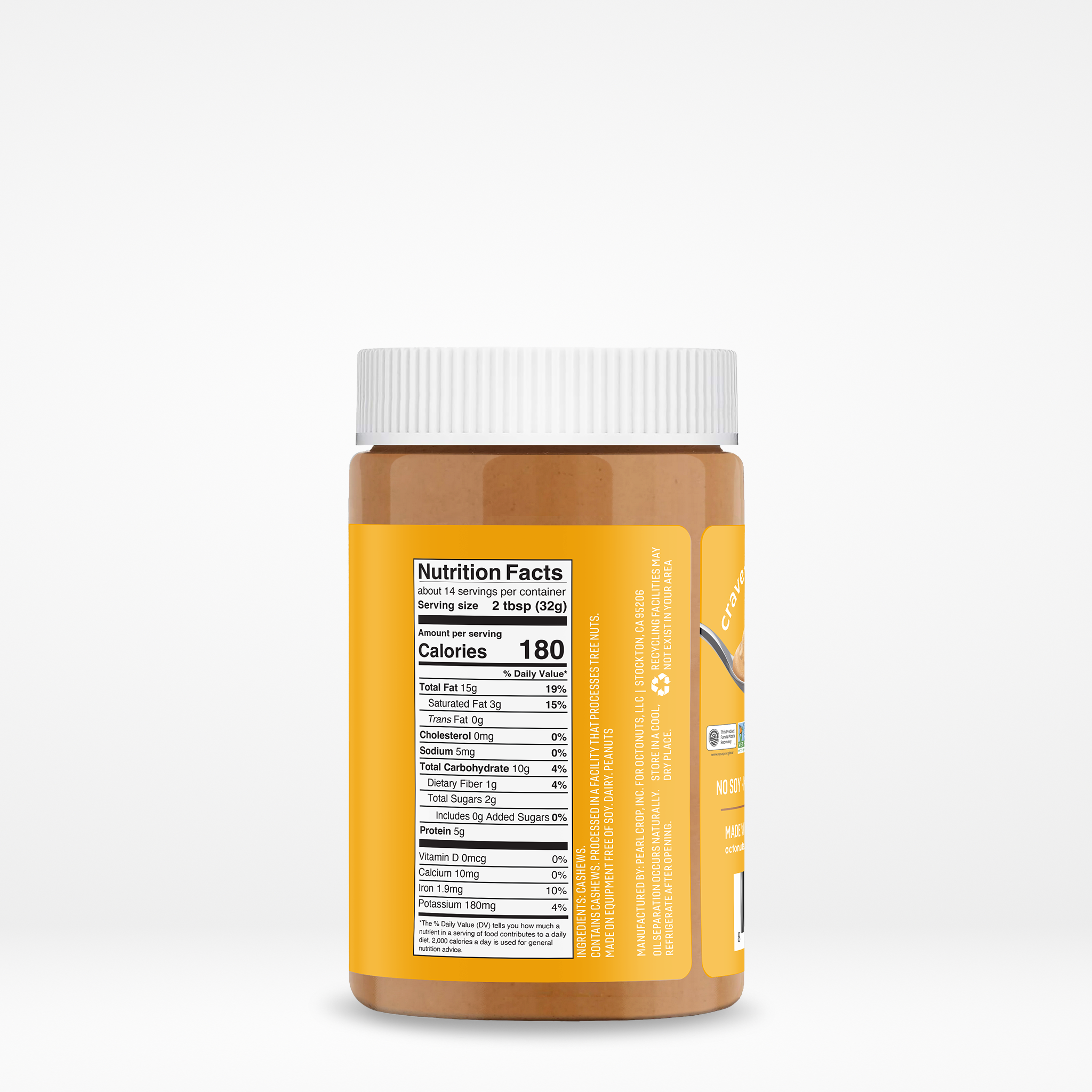 Octonuts California - Wholesale Nut Butter - Pure Crunchy Cashew Butter, 16oz2