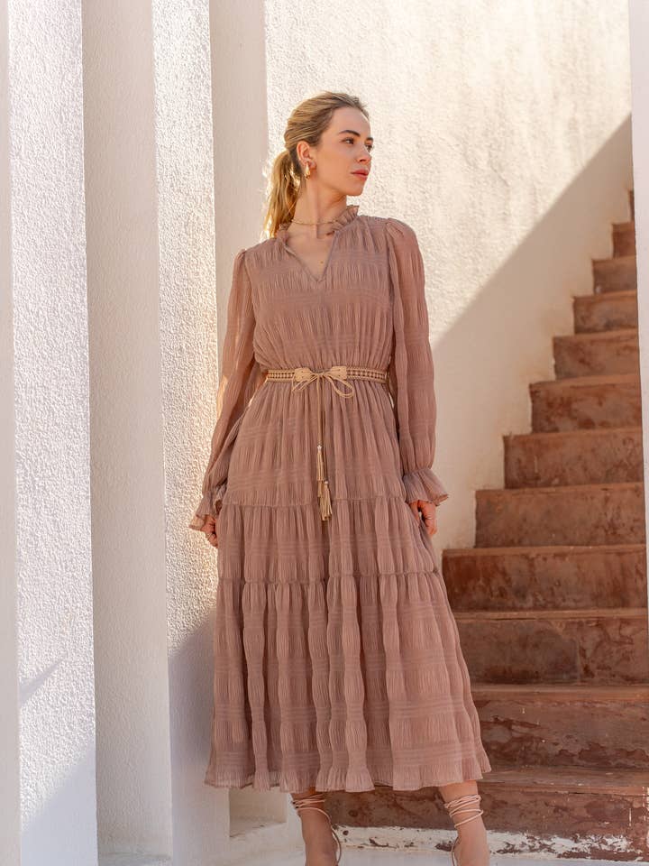 CHOKLATE PARIS (US DUTY-FREE) - Wholesale Gown - Women's - Simone Ruched Long Dress - 810329