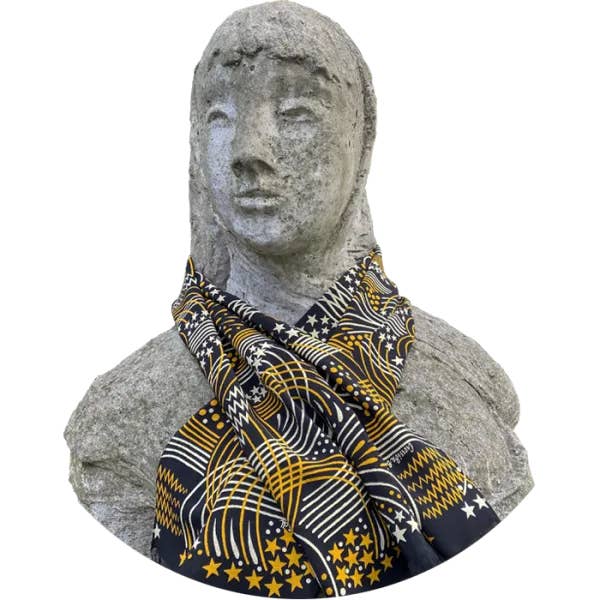 Fireworks Black Silk Scarf for wholesale by Cressida Bell