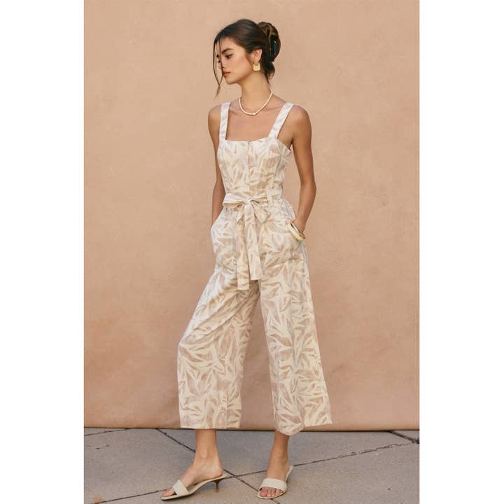 SEASHORE Driftwood Dreams Straight Neck Wide Leg Jumpsuit for wholesale on Faire1