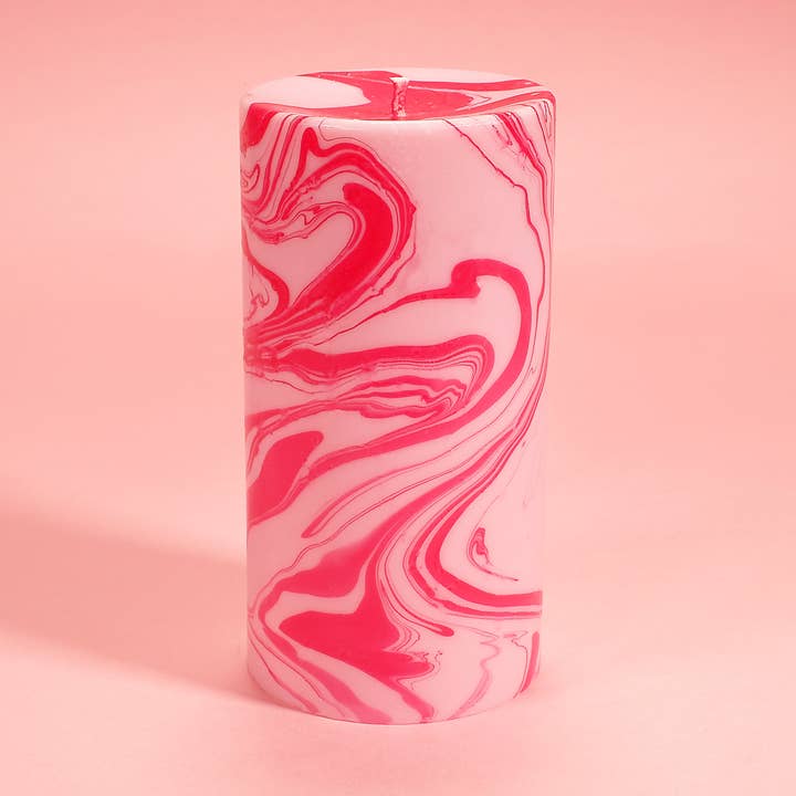 Loverdose Marble Pillar Candle for wholesale by Flamingo Candles