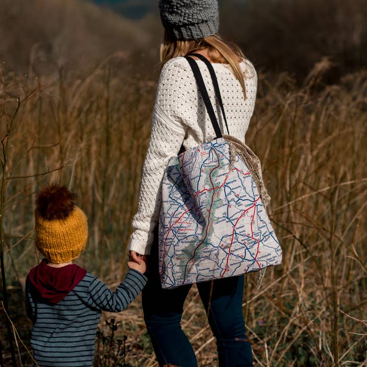 Daisy Mae Designs - Wholesale Tote Bag - Unisex - Riverside California Map Reusable Travel Tote Bag