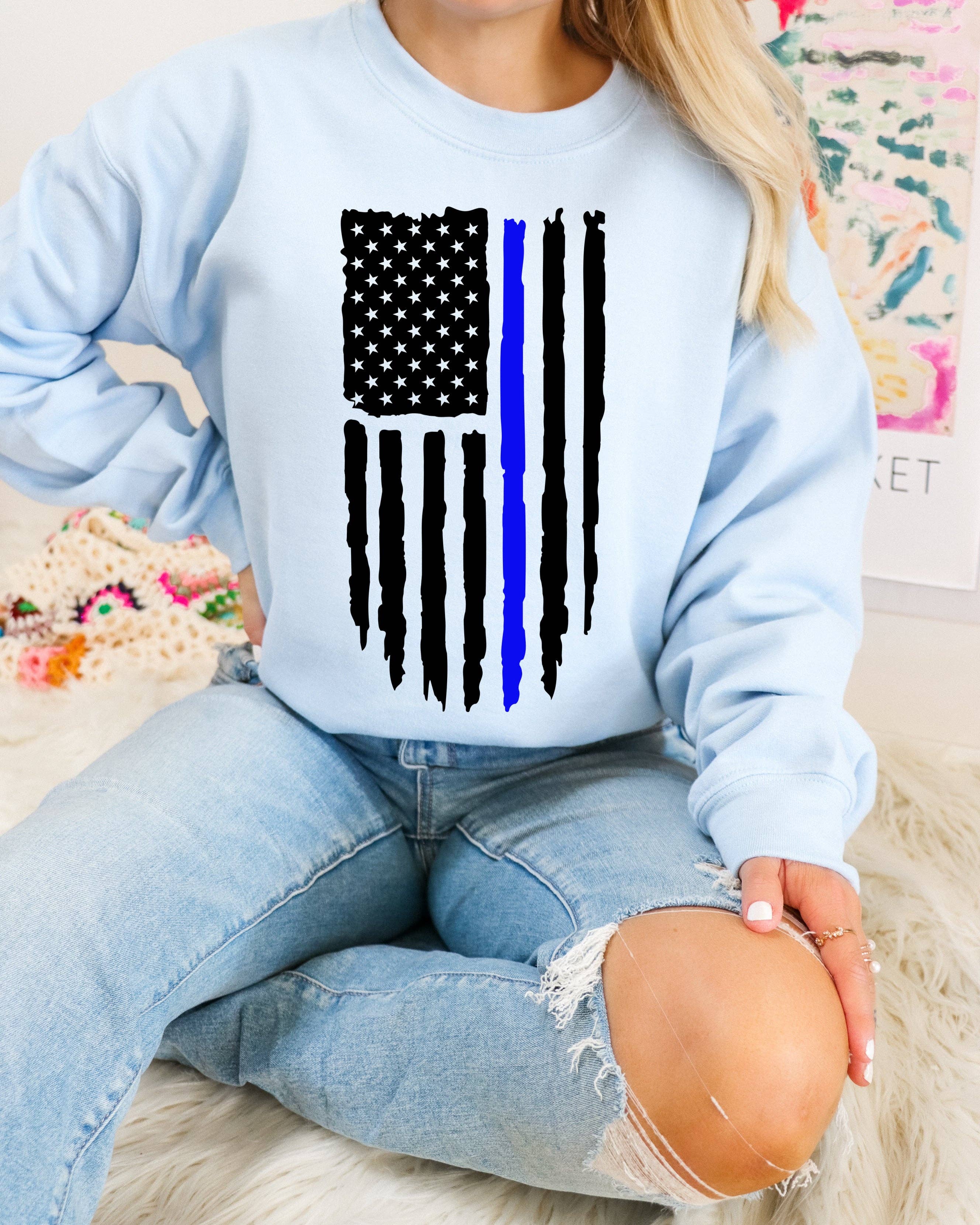 Transfers By Jess - Wholesale Sublimation Transfer - Thin blue line Flag DTF Transfers0