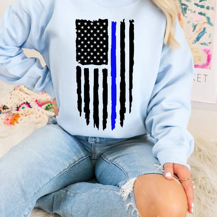 Transfers By Jess - Wholesale Sublimation Transfer - Thin blue line Flag DTF Transfers