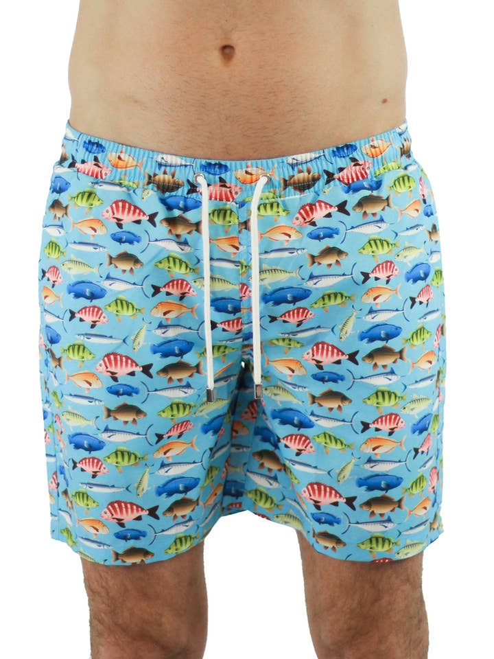 Blue with Multicolor Fish for wholesale by Luchiano Visconti